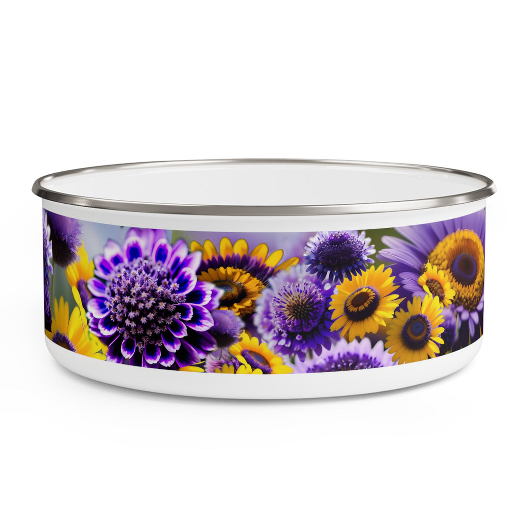 Purple and Yellow Fleury Enamel Bowl